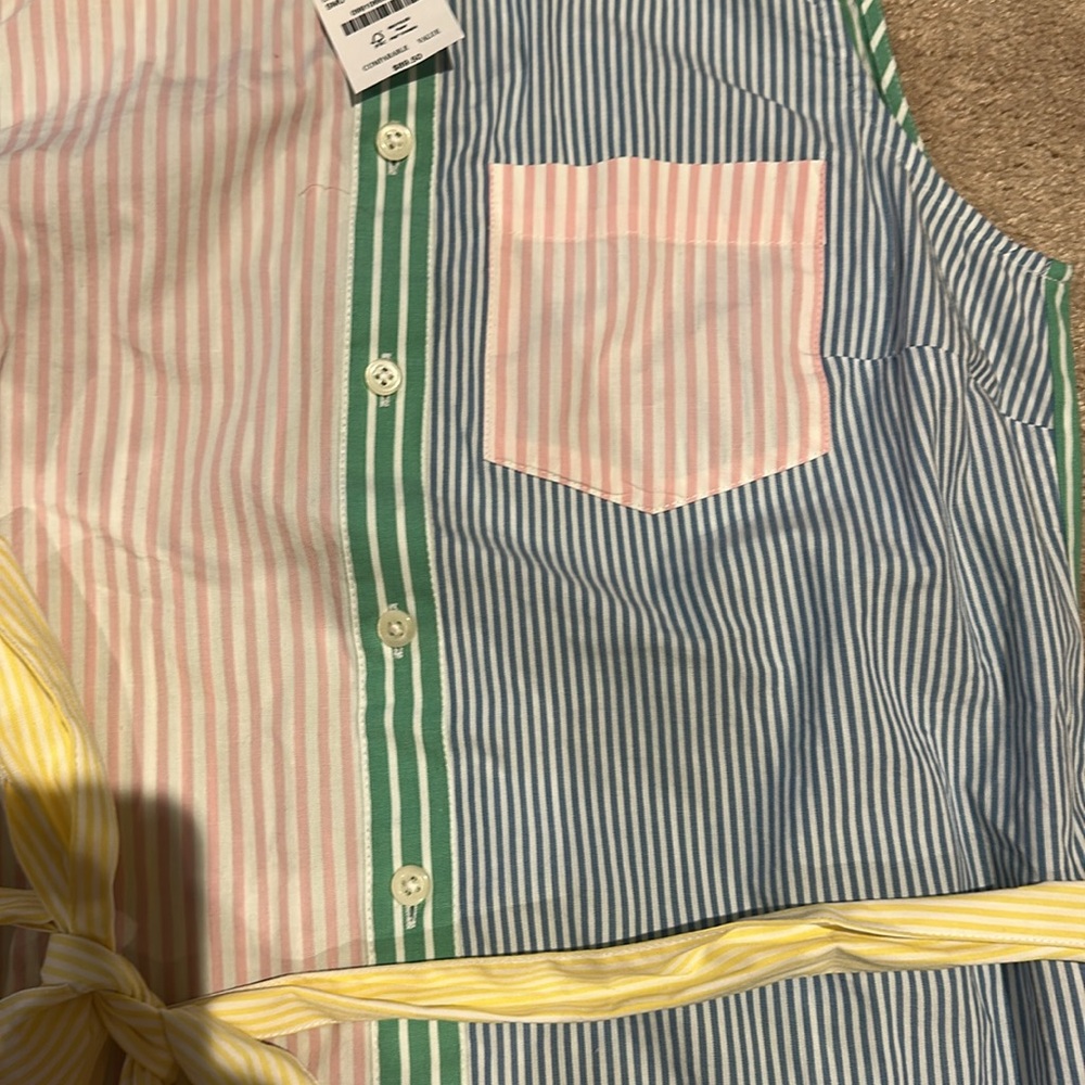 JCrew Striped Sleeveless Dress with Belt - Picture 4 of 7